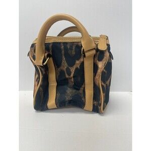 Angel Leopard Print Small Shoulder Bag Tan Trim Animal Print Purse